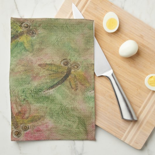 Dragonfly Cotton Candy Geschirrtuch (Viertel Falte)