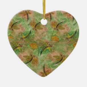 Dragonfly Cotton Candy Heart Ornament