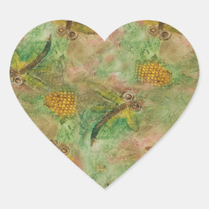 Dragonfly Cotton Candy Herz-Aufkleber