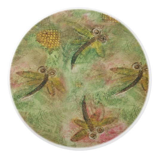 Dragonfly Cotton Candy Keramikknauf (Vorderseite)