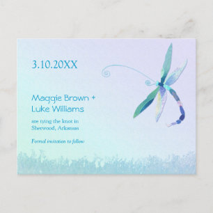 Dragonfly Country Wedding Save the Date Ankündigungspostkarte