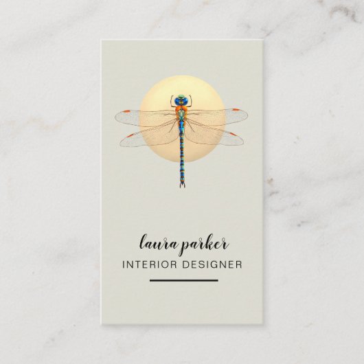 Dragonfly Creative Designer Nature Green Visitenkarte (Vorderseite)