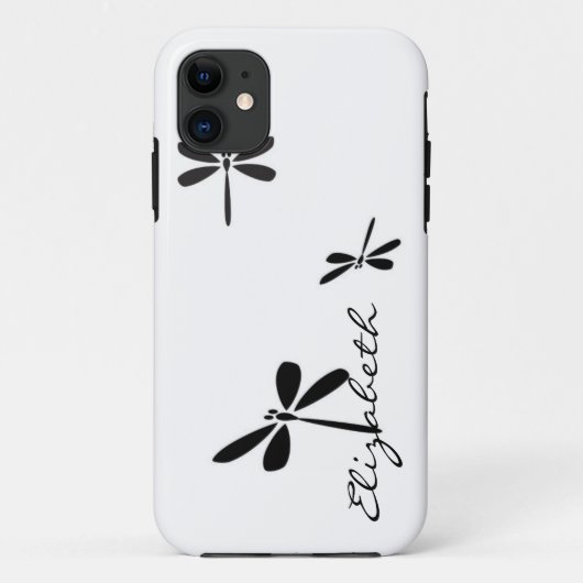 Dragonfly Custom Monogram Case-Mate iPhone Hülle (Rückseite)