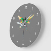 Dragonfly cute watercolor illustration große wanduhr (Winkel)