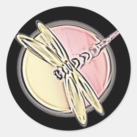 Dragonfly Cutout Runder Aufkleber (Vorderseite)