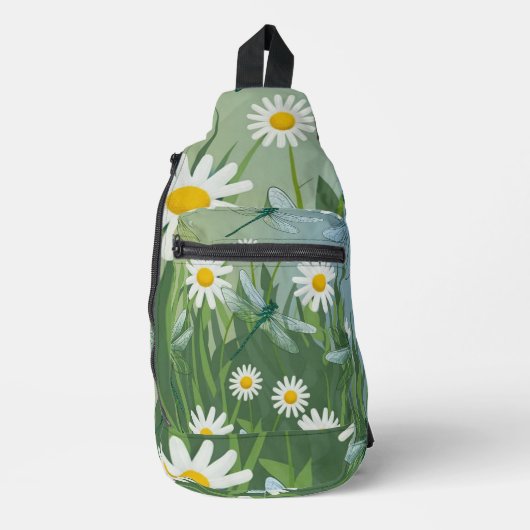Dragonfly Daisies Sling Bag (Vorderseite)
