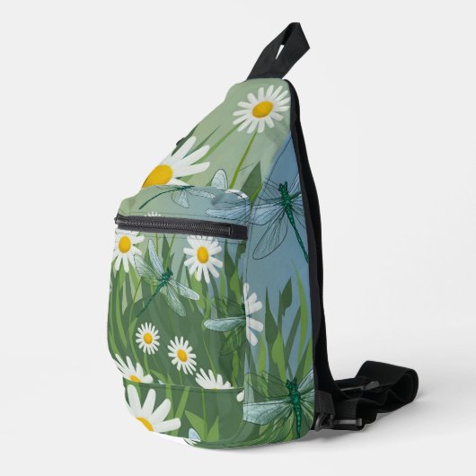 Dragonfly Daisies Sling Bag (Rechte Ecke)