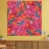 Dragonfly Dance Fuchsia PInk Leinwanddruck (Insitu (Wohnzimmer))
