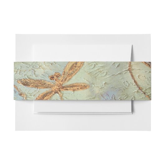 Dragonfly Dance Gold Einladungsbanderole (Vorderseite Beispiel)