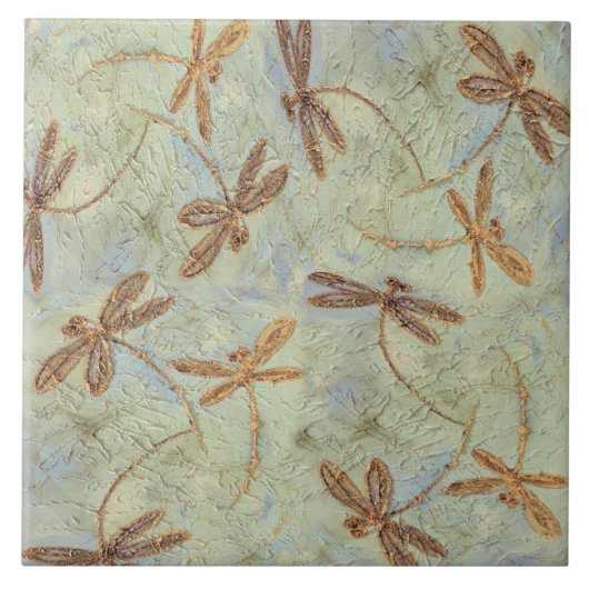 Dragonfly Dance Gold Fliese (Vorderseite)