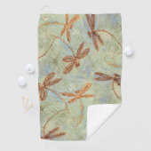 Dragonfly Dance Gold Golf Handtuch (Insitu)