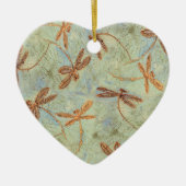 Dragonfly Dance Gold Keramik Ornament (Vorne)