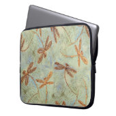 Dragonfly Dance Gold Laptopschutzhülle (Vorderseite Links)