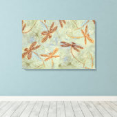Dragonfly Dance Gold Leinwanddruck (Insitu (Holzboden))