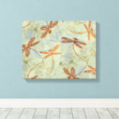 Dragonfly Dance Gold Leinwanddruck (Insitu (Holzboden))
