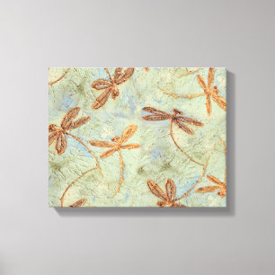 Dragonfly Dance Gold Leinwanddruck