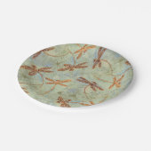 Dragonfly Dance Gold Pappteller (Schrägansicht)