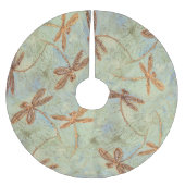 Dragonfly Dance Gold Polyester Weihnachtsbaumdecke (Vorderseite)