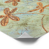 Dragonfly Dance Gold Poster (Ecke)