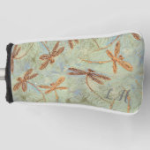 Dragonfly Dance Gold Putter Head Cover Golf Headcover (Vorderseite)
