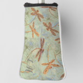 Dragonfly Dance Gold Putter Head Cover Golf Headcover (Rotieren 90)