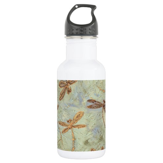 Dragonfly Dance Gold Trinkflasche (Vorderseite)