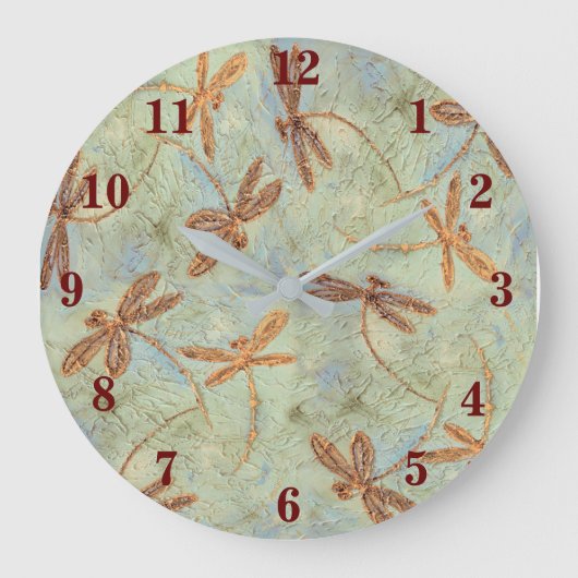 Dragonfly Dance Große Wanduhr (Vorderseite)