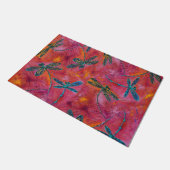 Dragonfly Dance Hot Fuchsia Door Mat Fußmatte (Schrägansicht)