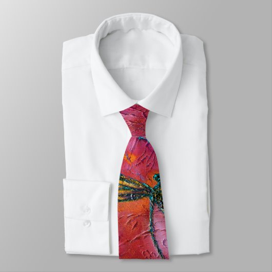 Dragonfly Dance Hot Fuchsia Neck Tie Krawatte (Gebunden)