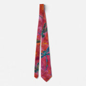 Dragonfly Dance Hot Fuchsia Neck Tie Krawatte (Rückseite)