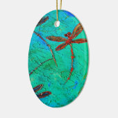Dragonfly Dance Keramik Ornament (Links)