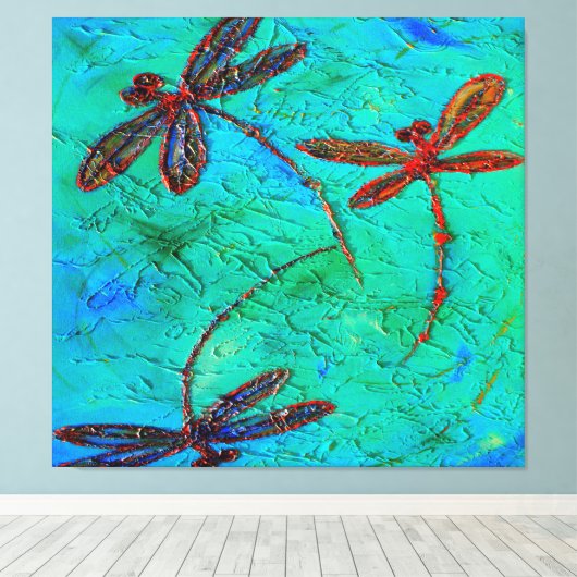 Dragonfly Dance Leinwanddruck (Insitu (Holzboden))