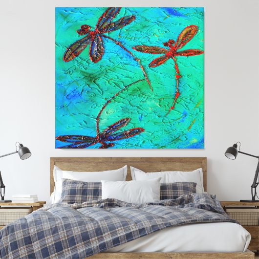Dragonfly Dance Leinwanddruck (Insitu (Schlafzimmer))