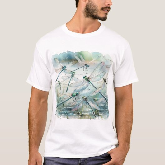 Dragonfly Dance REF181 - Watercolor T-Shirt (Vorderseite)
