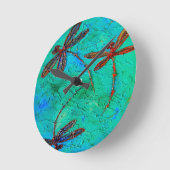 Dragonfly Dance Runde Wanduhr (Winkel)