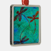 Dragonfly Dance Silbernes Ornament (Rechts)