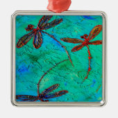 Dragonfly Dance Silbernes Ornament (Vorne)
