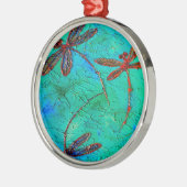 Dragonfly Dance Silbernes Ornament (Links)