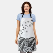 Dragonfly Dandelion Line Art Schürze (Getragen)