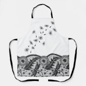 Dragonfly Dandelion Line Art Schürze (Vorderseite)