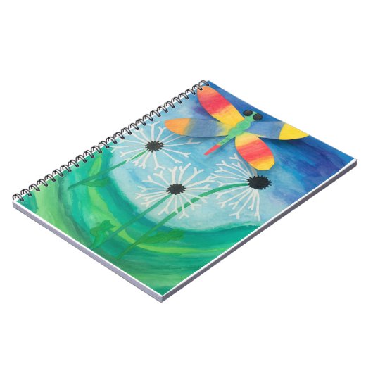 Dragonfly & Dandelion Wasserfarbe Notizblock (Linke Seite)