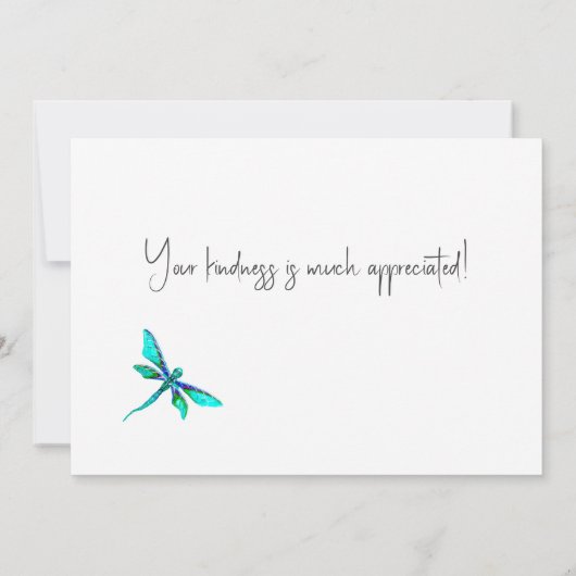 Dragonfly Danke Karte (Rückseite)