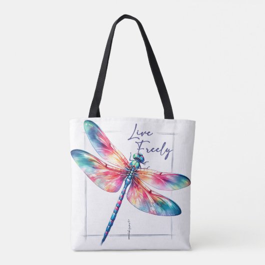 Dragonfly der Freiheit Tasche (Rückseite)
