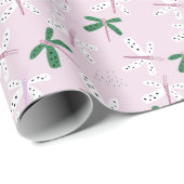 Dragonfly-Design in Rosa Geschenkpapier (Rolleneckpunkt)