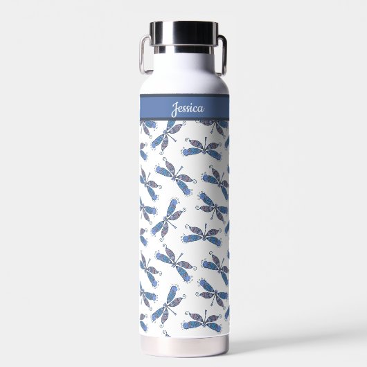 Dragonfly Design Muster Custom Water Flasche (Vorne)