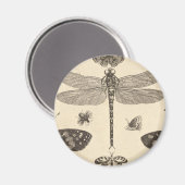 Dragonfly ( Detail) Vintage Kunst Magnet (Vorderseite/Rückseite)