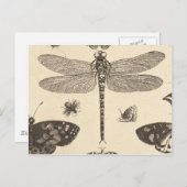 Dragonfly ( Detail) Vintage Kunst Postkarte (Vorne/Hinten)