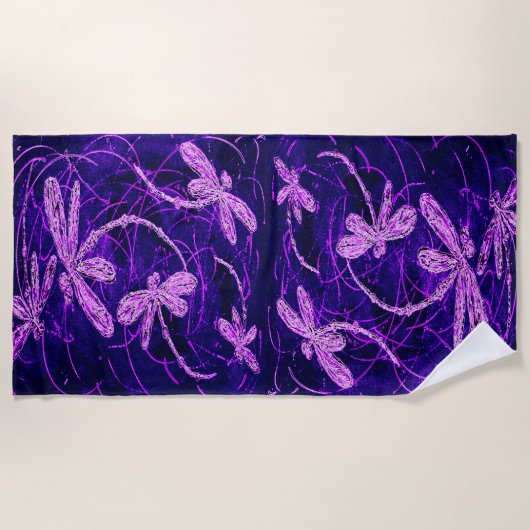 Dragonfly Disco Beach Handtuch (Vorderseite)