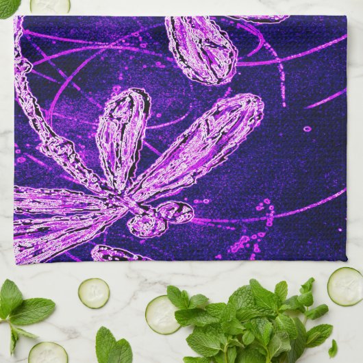 Dragonfly Disco Küchentuch (Gefaltet)