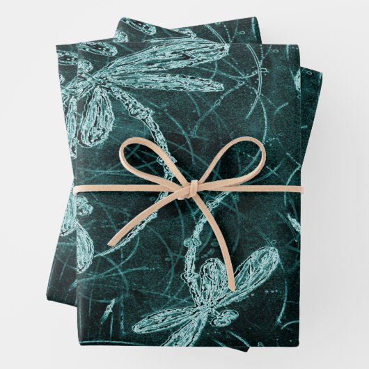 Dragonfly Disco Midnight Blue Geschenkpapier Set (Beispiel)